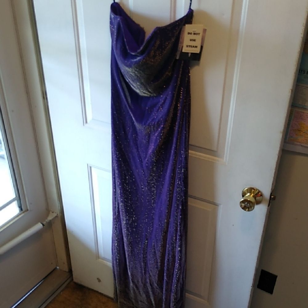 Vintage Jessica McClintock READ Purple and Gold Glitter Gown Gunnies